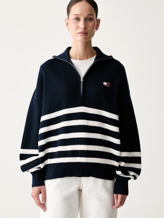 Zdjęcie produktu Tommy Jeans sweter damski bawełniany granatowy