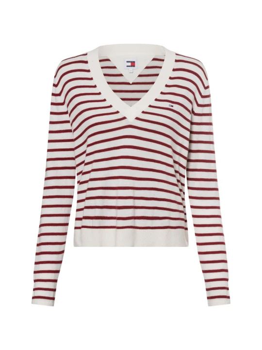 Zdjęcie produktu Tommy Jeans Sweter Kobiety drobna dzianina czerwony | biały