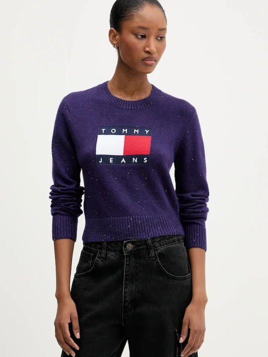 Zdjęcie produktu Tommy Jeans sweter fioletowy