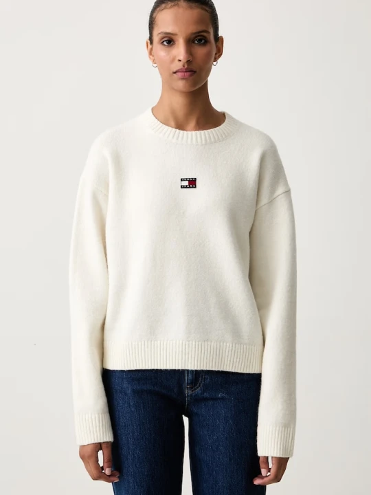 Zdjęcie produktu Tommy Jeans sweter damski z dodatkiem wełny beżowy