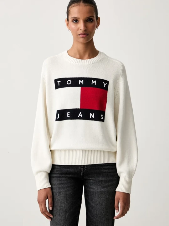 Zdjęcie produktu Tommy Jeans sweter damski z wełną beżowy