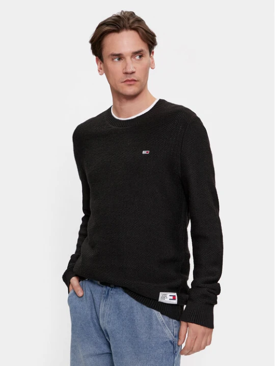Zdjęcie produktu Tommy Jeans Sweter DM0DM15060 Czarny Regular Fit