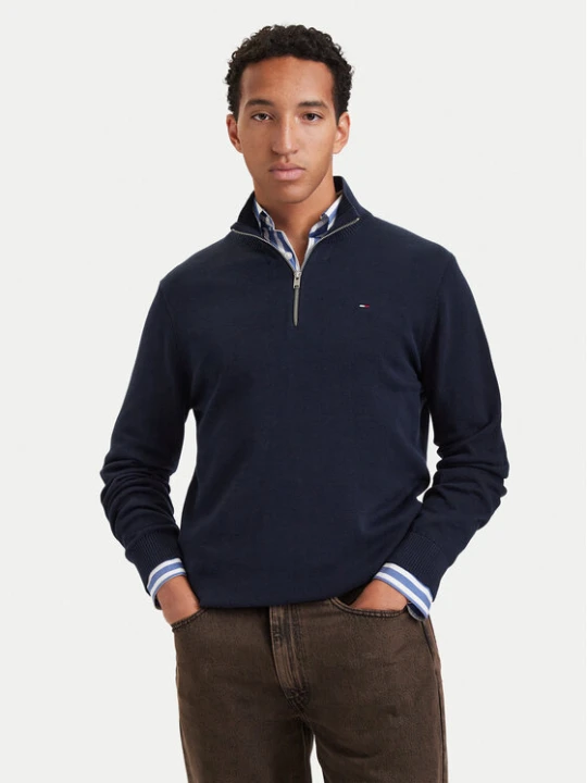 Zdjęcie produktu Tommy Jeans Sweter DM0DM21654 Granatowy Slim Fit