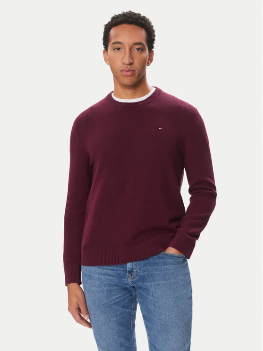 Zdjęcie produktu Tommy Jeans Sweter DM0DM21787 Bordowy Slim Fit