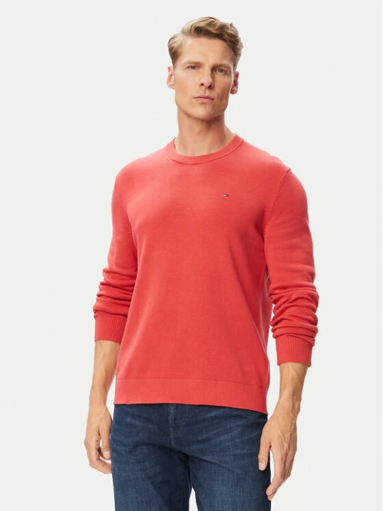 Zdjęcie produktu Tommy Jeans Sweter DM0DM22853 Koralowy Slim Fit