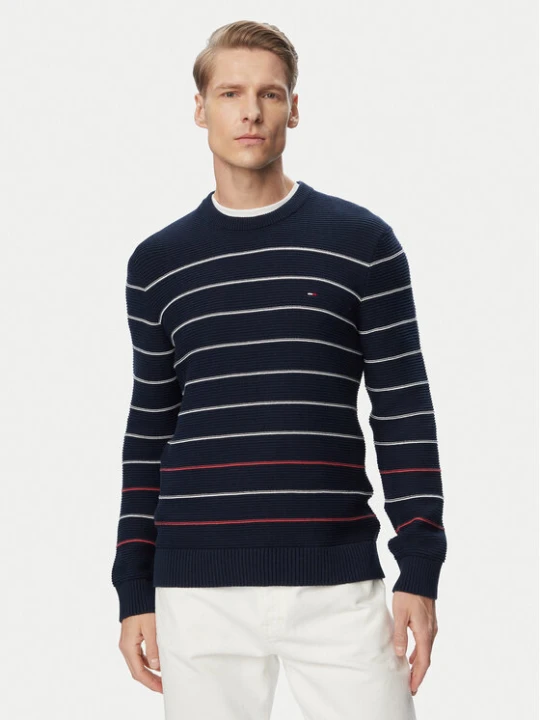 Zdjęcie produktu Tommy Jeans Sweter DM0DM23384 Granatowy Slim Fit