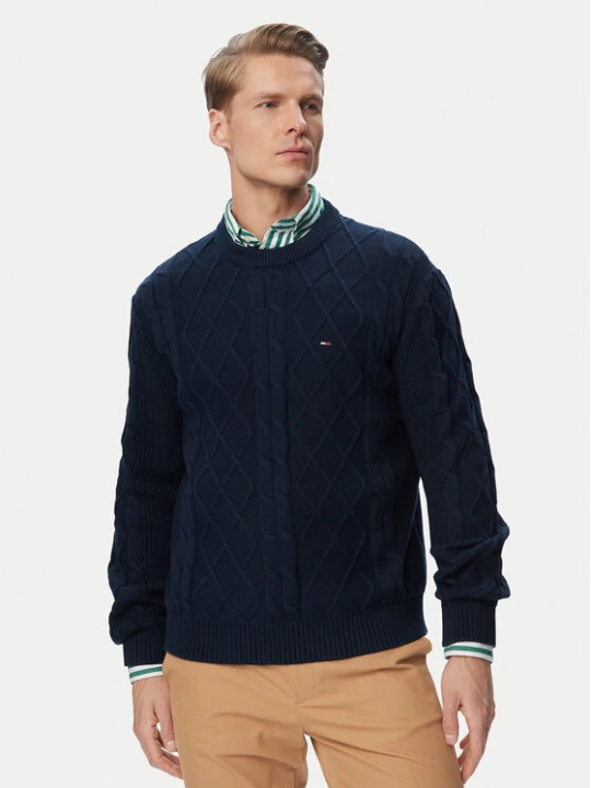 Zdjęcie produktu Tommy Jeans Sweter DM0DM23405 Granatowy Regular Fit