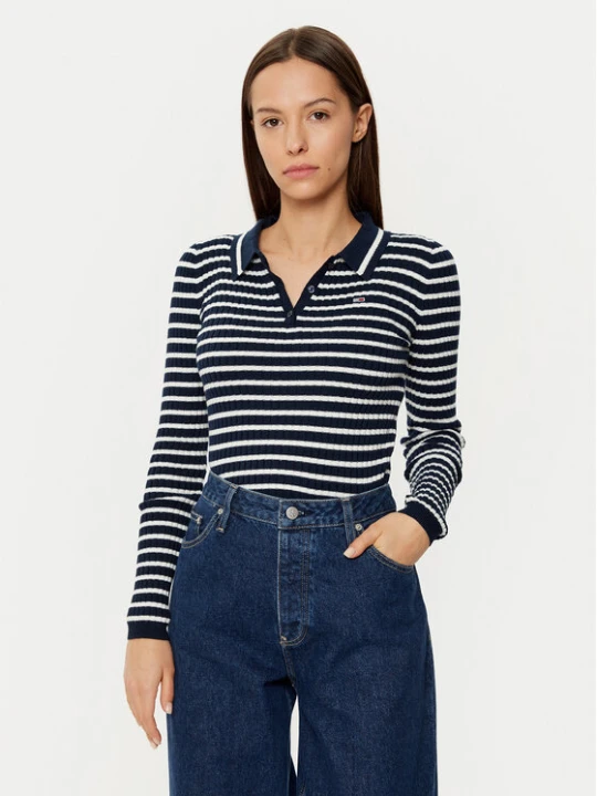 Zdjęcie produktu Tommy Jeans Sweter DW0DW19887 Beżowy Slim Fit