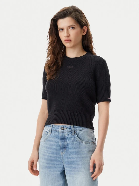 Zdjęcie produktu Tommy Jeans Sweter DW0DW20380 Czarny Regular Fit