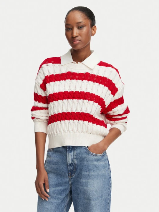 Zdjęcie produktu Tommy Jeans Sweter DW0DW22926 Czerwony Loose Fit