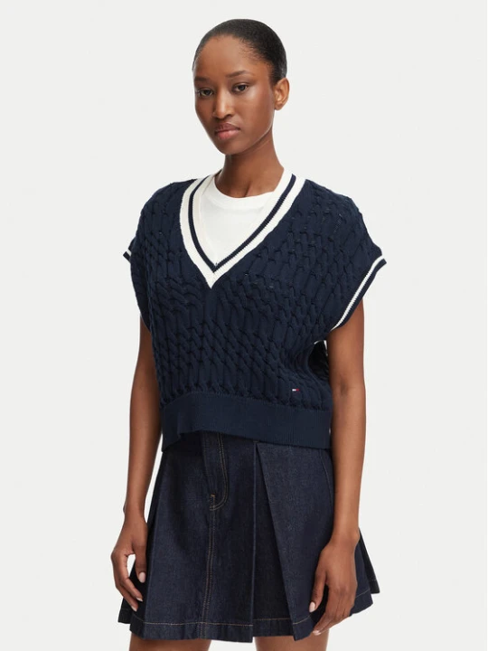 Zdjęcie produktu Tommy Jeans Sweter DW0DW22927 Granatowy Regular Fit