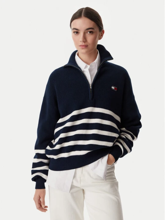 Zdjęcie produktu Tommy Jeans Sweter DW0DW22928 Granatowy Regular Fit