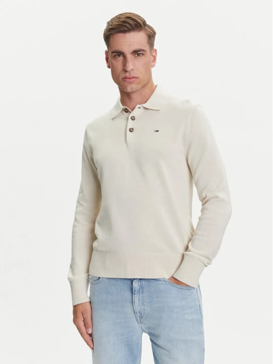 Zdjęcie produktu Tommy Jeans Sweter Essential DM0DM20304 Beżowy Slim Fit
