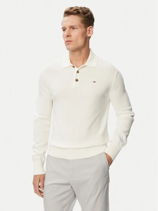 Zdjęcie produktu Tommy Jeans Sweter Essential DM0DM20304 Biały Slim Fit