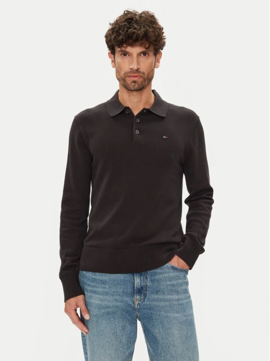 Zdjęcie produktu Tommy Jeans Sweter Essential DM0DM20304 Czarny Slim Fit