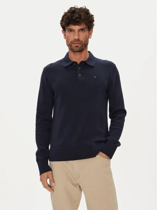 Zdjęcie produktu Tommy Jeans Sweter Essential DM0DM20304 Granatowy Slim Fit