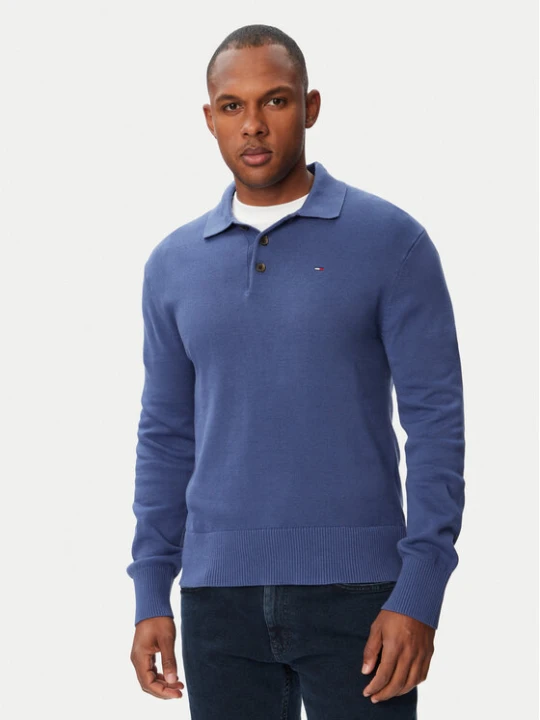Zdjęcie produktu Tommy Jeans Sweter Essential DM0DM20304 Niebieski Slim Fit