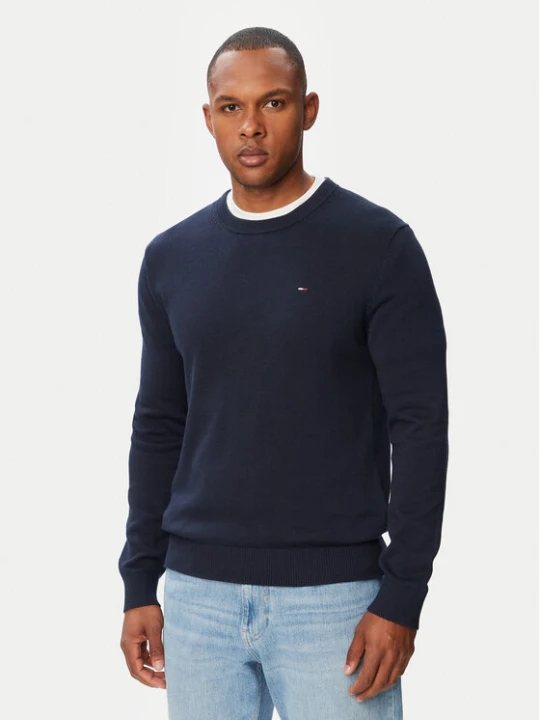 Zdjęcie produktu Tommy Jeans Sweter Essential DM0DM22853 Granatowy Slim Fit