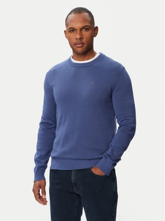 Zdjęcie produktu Tommy Jeans Sweter Essential DM0DM22853 Niebieski Slim Fit