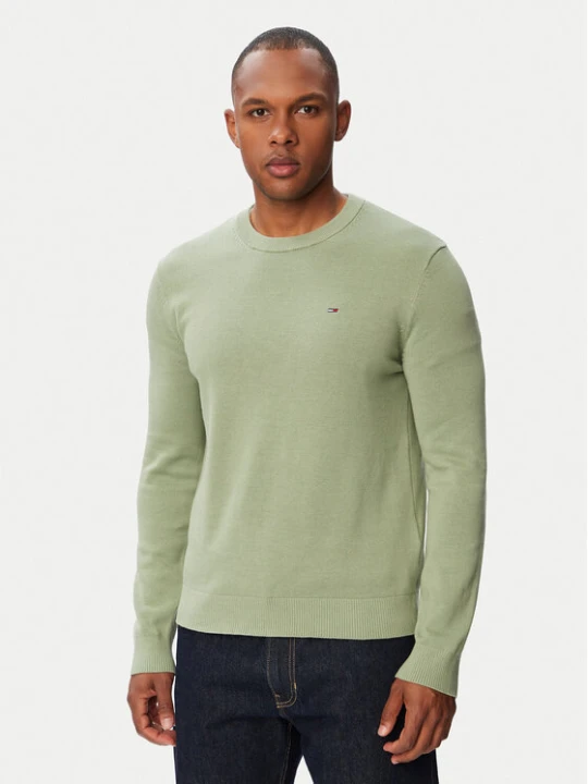 Zdjęcie produktu Tommy Jeans Sweter Essential DM0DM22853 Zielony Slim Fit