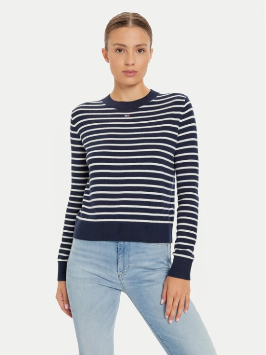 Zdjęcie produktu Tommy Jeans Sweter Essential DW0DW17254 Granatowy Regular Fit