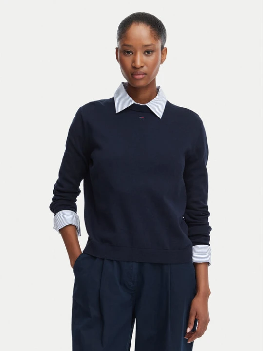 Zdjęcie produktu Tommy Jeans Sweter Essential DW0DW20159 Granatowy Regular Fit