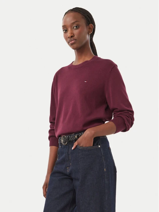 Zdjęcie produktu Tommy Jeans Sweter Essential DW0DW23360 Fioletowy Regular Fit