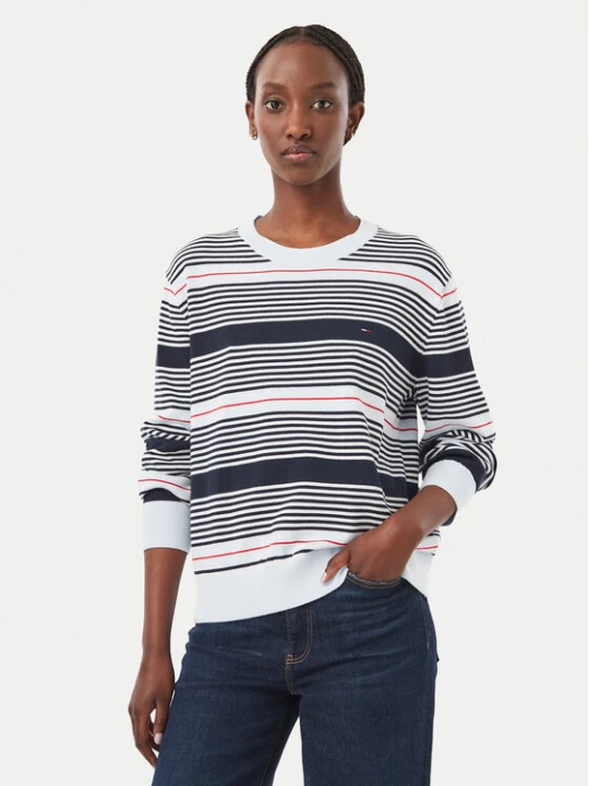 Zdjęcie produktu Tommy Jeans Sweter Essential DW0DW23360 Niebieski jasny Regular Fit