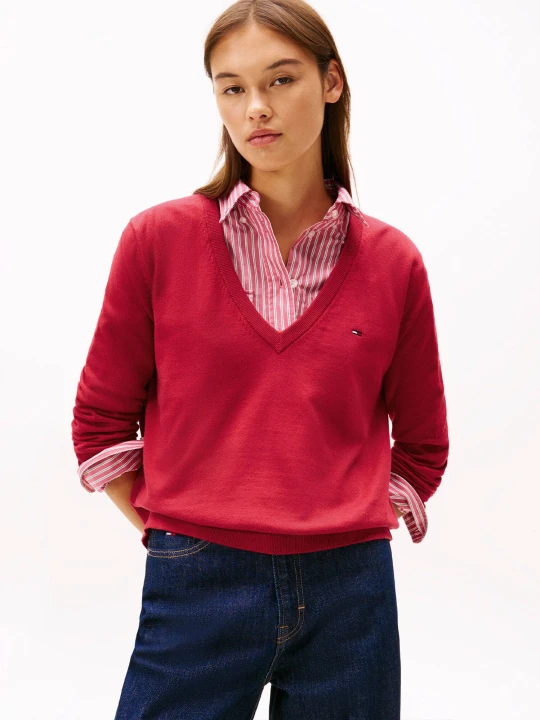 Zdjęcie produktu Tommy Jeans Sweter ESSENTIAL | Regular Fit czerwony