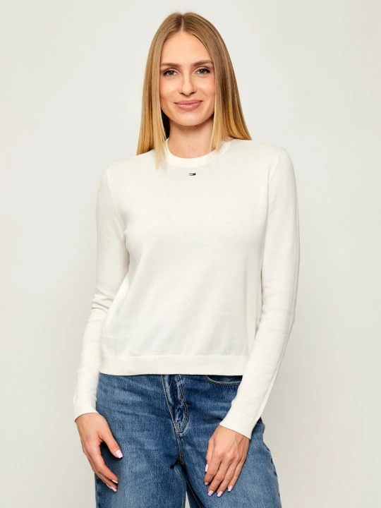 Zdjęcie produktu Tommy Jeans Sweter ESSENTIAL | Regular Fit ecru