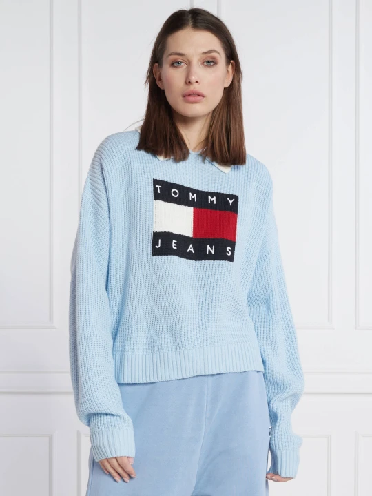 Zdjęcie produktu Tommy Jeans Sweter FLAG | Regular Fit błękitny