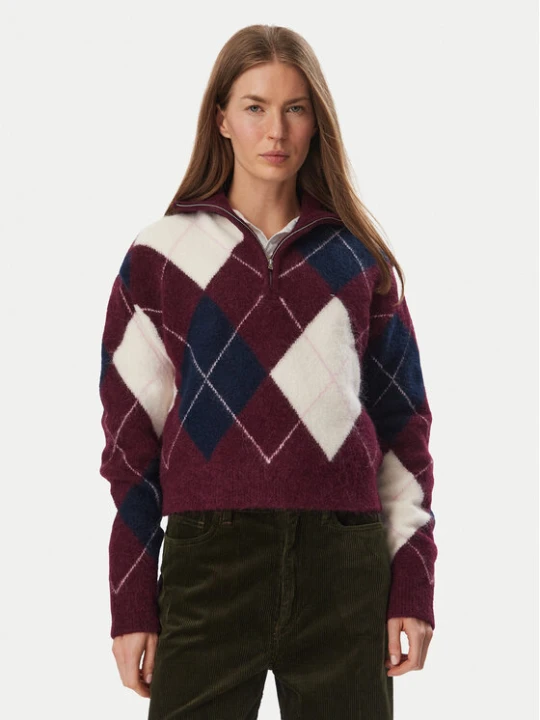 Zdjęcie produktu Tommy Jeans Sweter Fluffy DW0DW23351 Fioletowy Regular Fit
