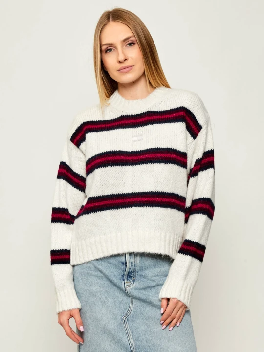 Zdjęcie produktu Tommy Jeans Sweter | Loose fit | z dodatkiem wełny biały