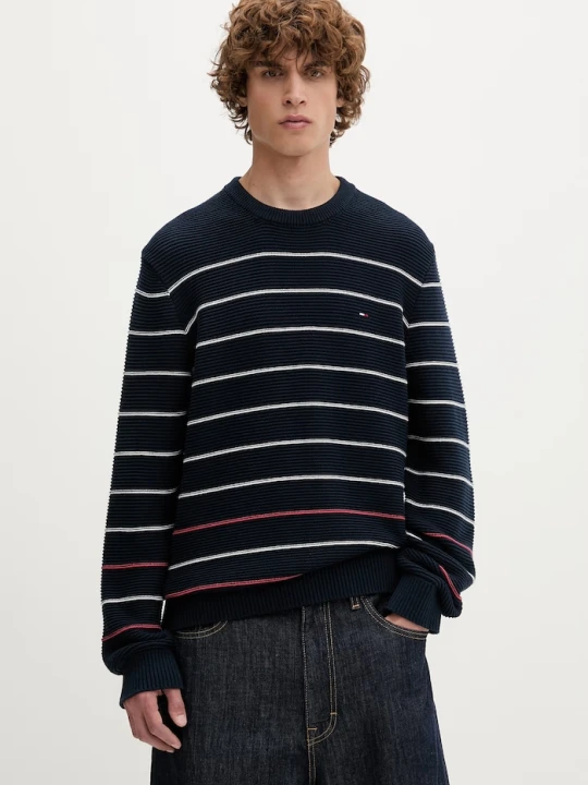 Zdjęcie produktu Tommy Jeans sweter męski bawełniany granatowy