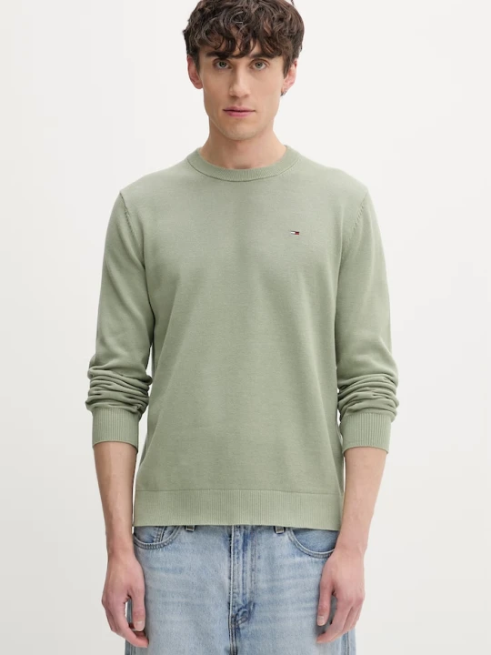 Zdjęcie produktu Tommy Jeans sweter męski bawełniany zielony