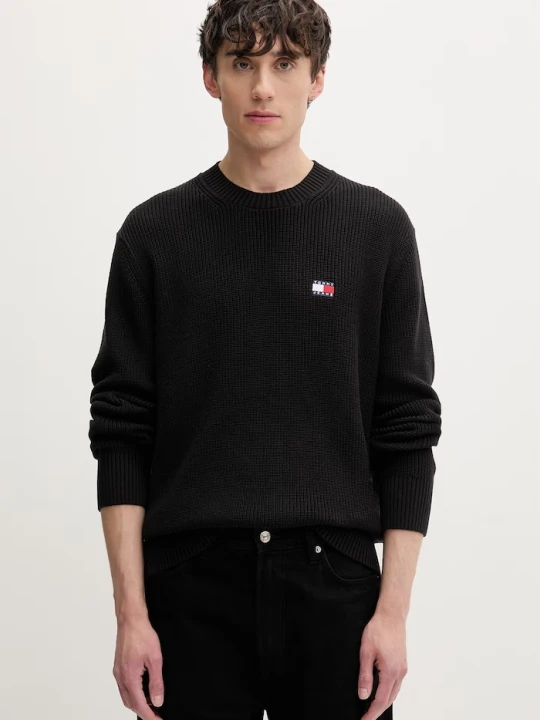 Zdjęcie produktu Tommy Jeans sweter męski bawełniany czarny