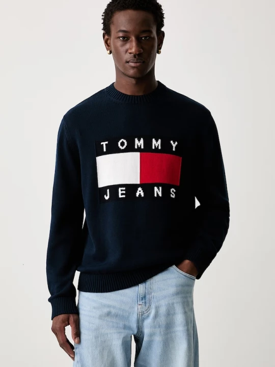 Zdjęcie produktu Tommy Jeans sweter męski bawełniany granatowy