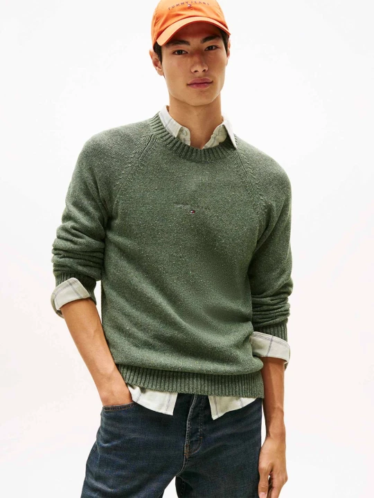 Zdjęcie produktu Tommy Jeans Sweter RAGLAN | Slim Fit zielony