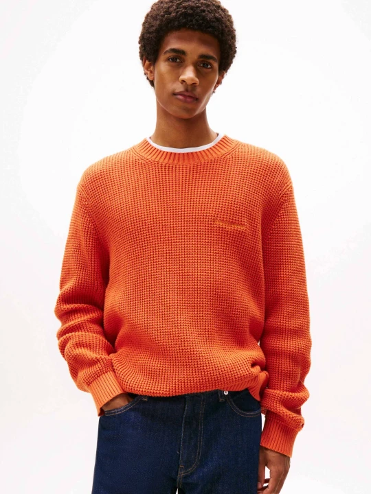 Zdjęcie produktu Tommy Jeans Sweter | Regular Fit pomarańczowy