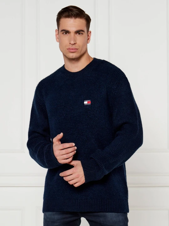 Zdjęcie produktu Tommy Jeans Sweter | Regular Fit | z dodatkiem wełny granatowy