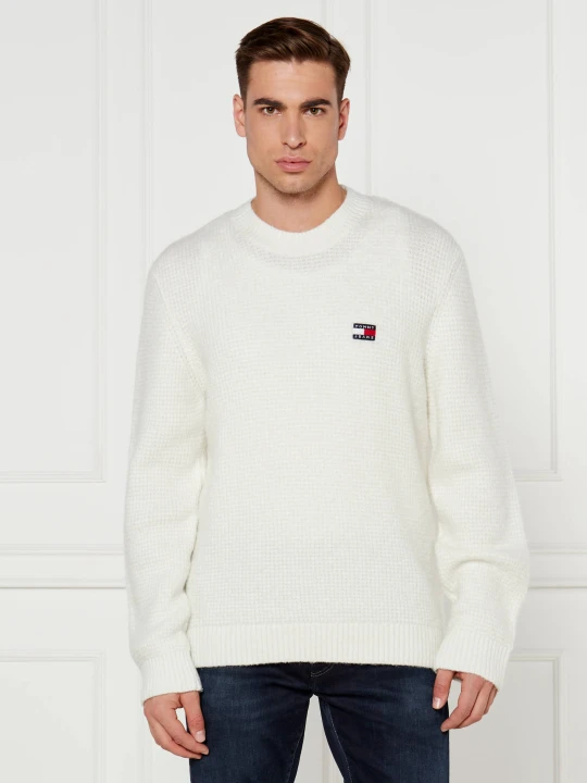 Zdjęcie produktu Tommy Jeans Sweter | Regular Fit | z dodatkiem wełny biały