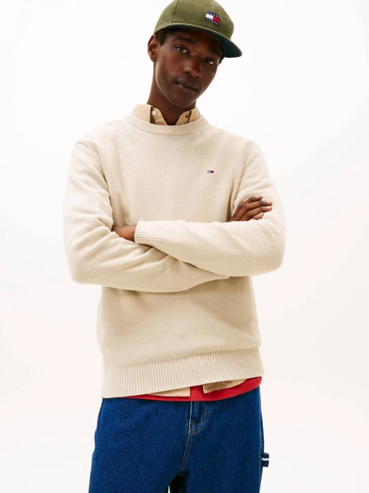 Zdjęcie produktu Tommy Jeans Sweter | Slim Fit beżowy