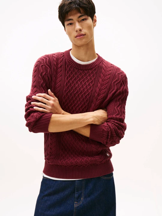 Zdjęcie produktu Tommy Jeans Sweter | Slim Fit bordowy