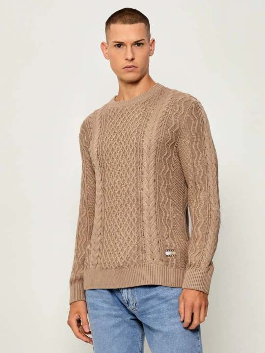 Zdjęcie produktu Tommy Jeans Sweter | Slim Fit beżowy