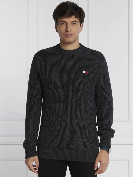 Zdjęcie produktu Tommy Jeans Sweter TONAL XS BADGE | Regular Fit grafitowy