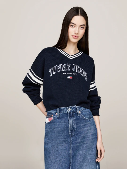 Zdjęcie produktu Tommy Jeans Sweter Varsity | Regular Fit granatowy