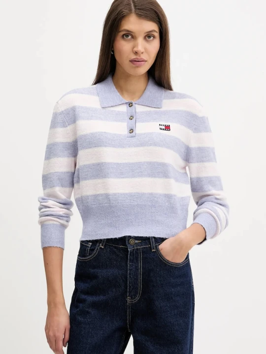 Zdjęcie produktu Tommy Jeans sweter z dodatkiem alpaki niebieski