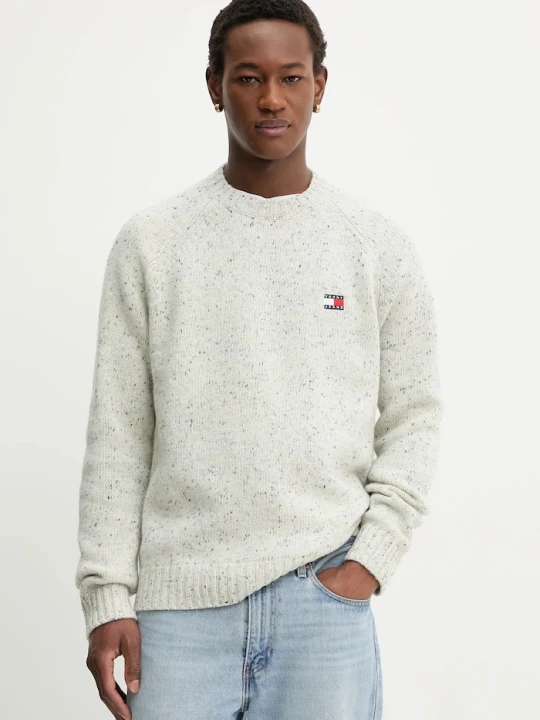 Zdjęcie produktu Tommy Jeans sweter z dodatkiem wełny beżowy