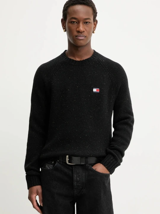 Zdjęcie produktu Tommy Jeans sweter z dodatkiem wełny czarny