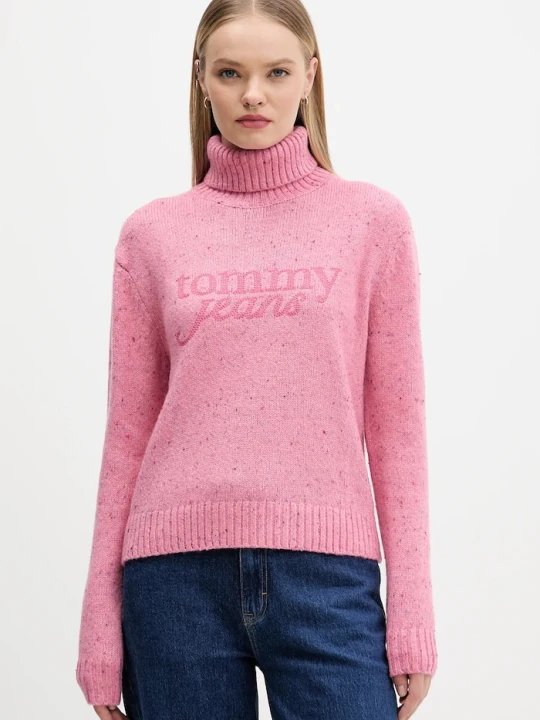 Zdjęcie produktu Tommy Jeans sweter z dodatkiem wełny różowy